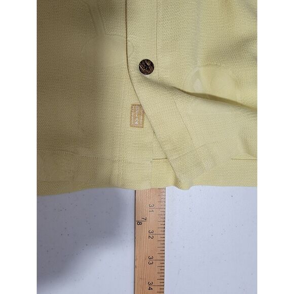 Tommy Bahama 100% Silk Yellow Button Shirt - XL - Picture 3 of 6